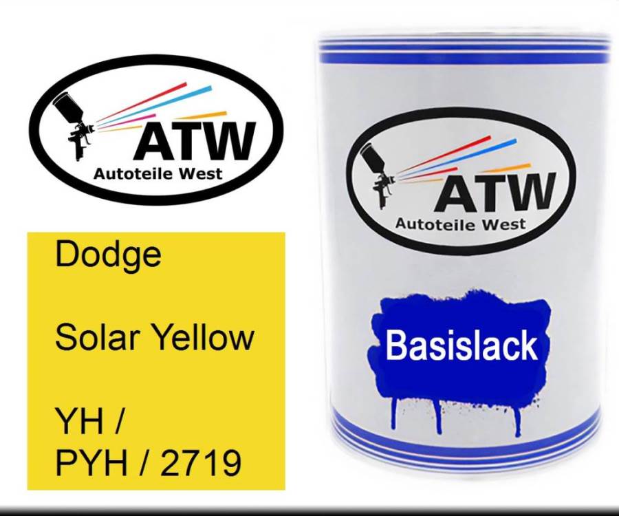 Dodge, Solar Yellow, YH / PYH / 2719: 500ml Lackdose, von ATW Autoteile West.